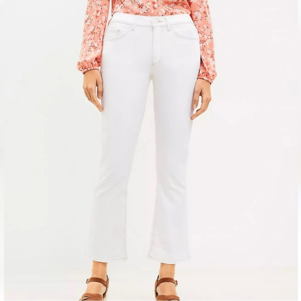 LOFT Curvy Kick Crop Jeans White